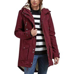 Reebok Womens Insulated Hooded Parker Coat sz S Petite Burgundy Red